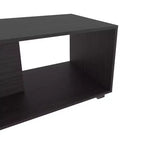 Table basse rectangulaire Okak avec étagère ouverte spacieuse et matériau durable pour salon/bureau, gain de place