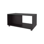 Table basse rectangulaire Okak avec étagère ouverte spacieuse et matériau durable pour salon/bureau, gain de place