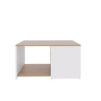 Table basse rectangulaire Okak avec étagère ouverte spacieuse et matériau durable pour salon/bureau, gain de place