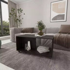Table basse rectangulaire Okak avec étagère ouverte spacieuse et matériau durable pour salon/bureau, gain de place