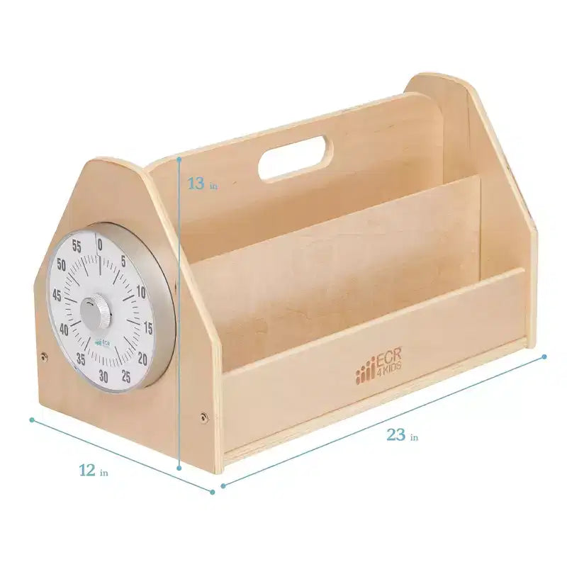 Chariot à livres double face ECR4Kids avec minuterie, bibliothèque portable