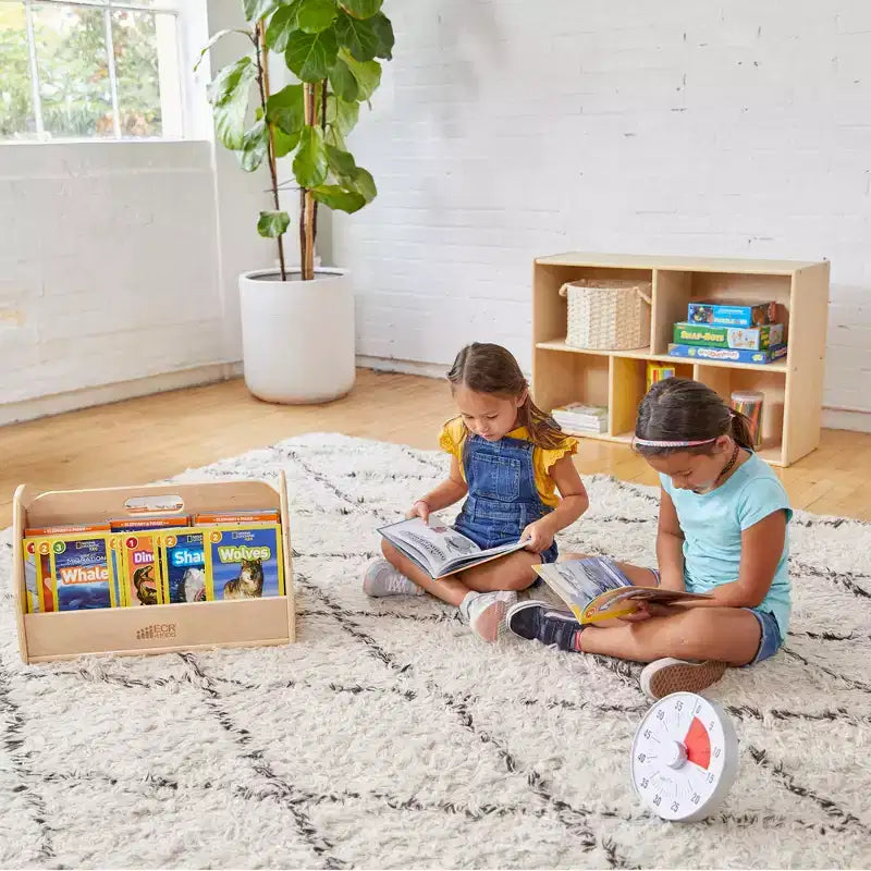 Chariot à livres double face ECR4Kids avec minuterie, bibliothèque portable