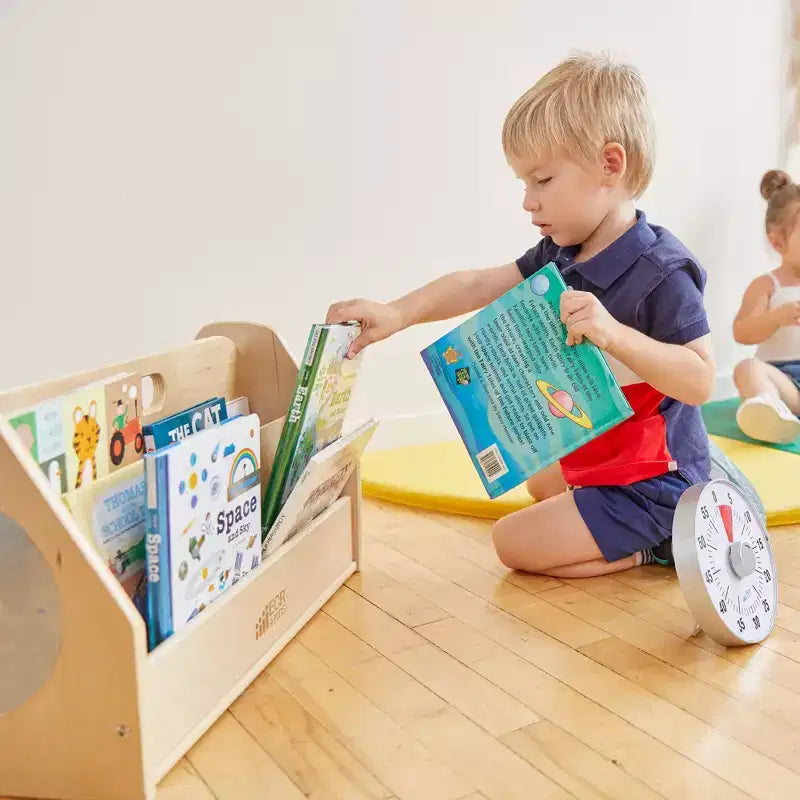 Chariot à livres double face ECR4Kids avec minuterie, bibliothèque portable