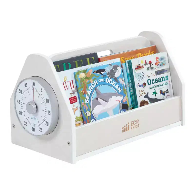 Chariot à livres double face ECR4Kids avec minuterie, bibliothèque portable