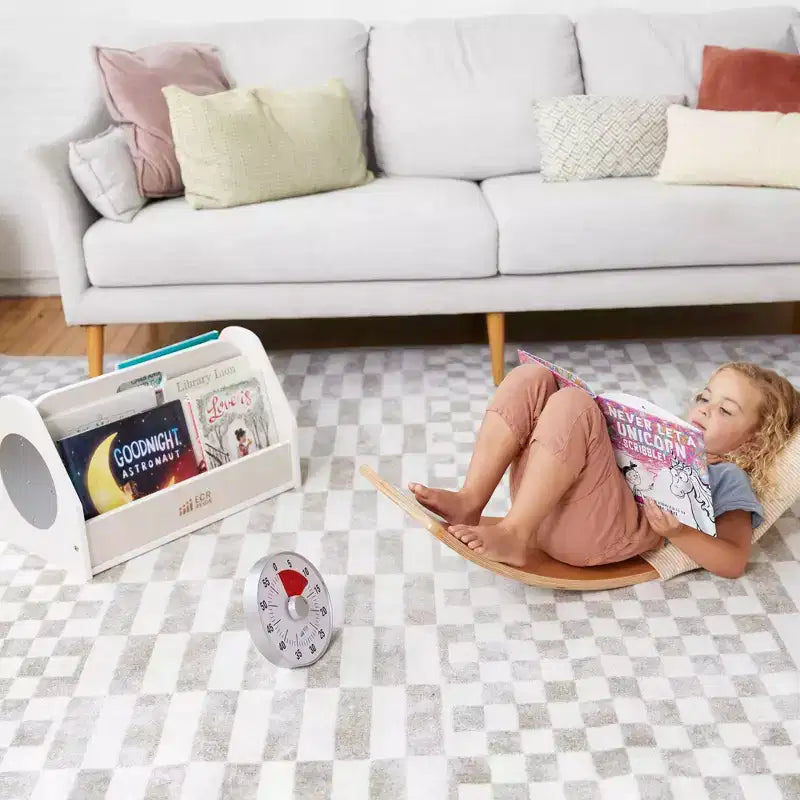 Chariot à livres double face ECR4Kids avec minuterie, bibliothèque portable