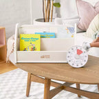 Chariot à livres double face ECR4Kids avec minuterie, bibliothèque portable