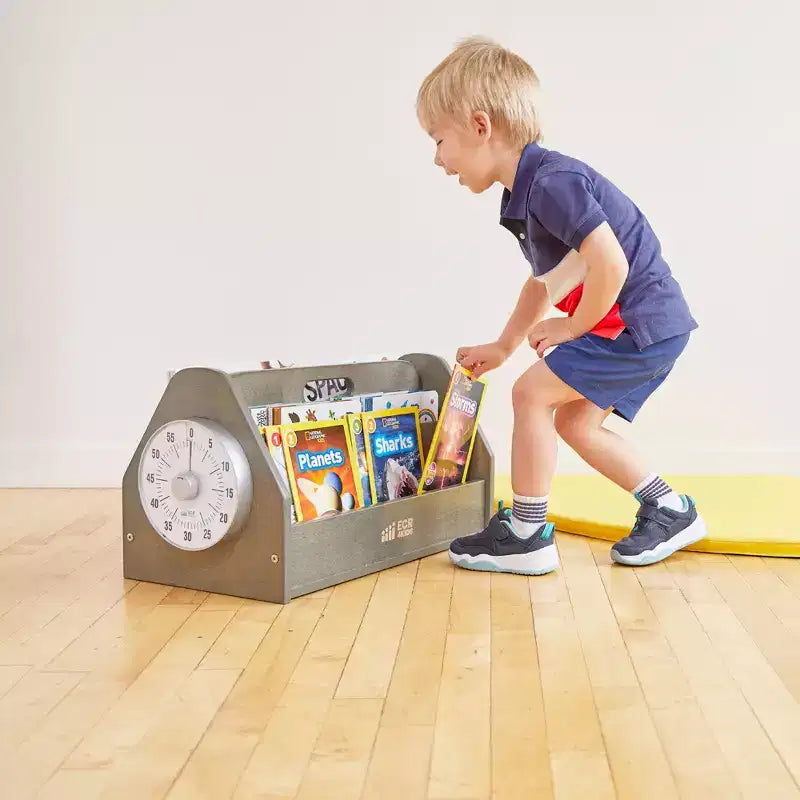 Chariot à livres double face ECR4Kids avec minuterie, bibliothèque portable
