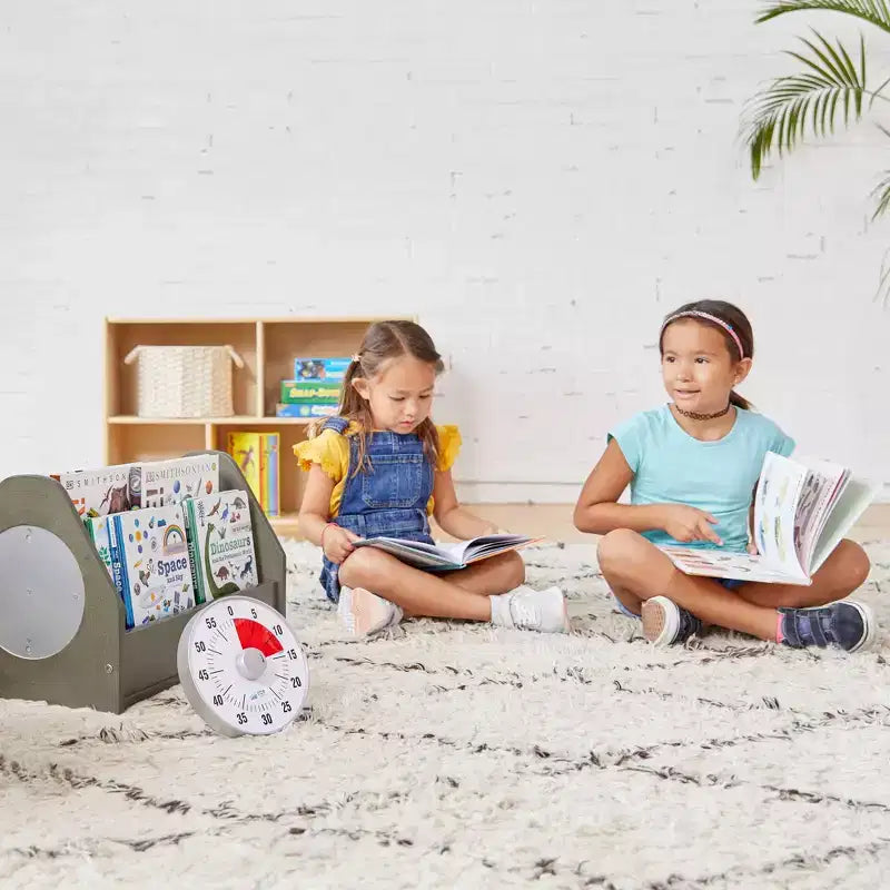 Chariot à livres double face ECR4Kids avec minuterie, bibliothèque portable