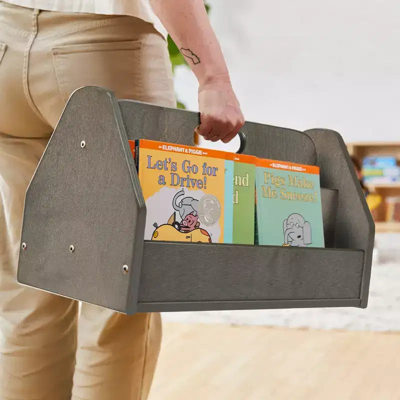 Chariot à livres double face ECR4Kids avec minuterie, bibliothèque portable