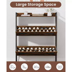 Chic Crate-2-Drawer Flip-Top Shoe Cabinet Étroit | Entrée | Pieds en métal | Marron rustique | 31,5inx8,5inx39,5in