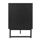 Flash Furniture Malaki Meuble TV moderne du milieu du siècle de 65 pouces avec 2 portes en rotin à fermeture douce et étagère centrale fixe, meuble TV pour téléviseurs jusqu'à 70 pouces