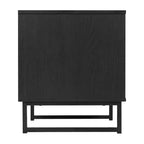 Flash Furniture Malaki – Table de chevet ou table d'appoint moderne du milieu du siècle avec tiroir accentué en rotin, étagère supérieure ouverte et pieds en métal