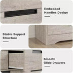 Commode à 7 tiroirs pour chambre à coucher, commode grise moderne avec poignées encastrées, organisateur de rangement en bois pour salon, chambre d'enfant, couloir ou entrée