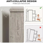 Commode à 7 tiroirs pour chambre à coucher, commode grise moderne avec poignées encastrées, organisateur de rangement en bois pour salon, chambre d'enfant, couloir ou entrée