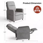 Fauteuil inclinable électrique Skyzoo avec dossier et repose-pieds réglables, canapé inclinable rembourré, pour le salon, la chambre d'enfant