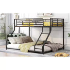 Okak Twin XL sur lit superposé en métal Queen avec échelle et rail de sécurité pour enfants et adolescents, montage facile, noir