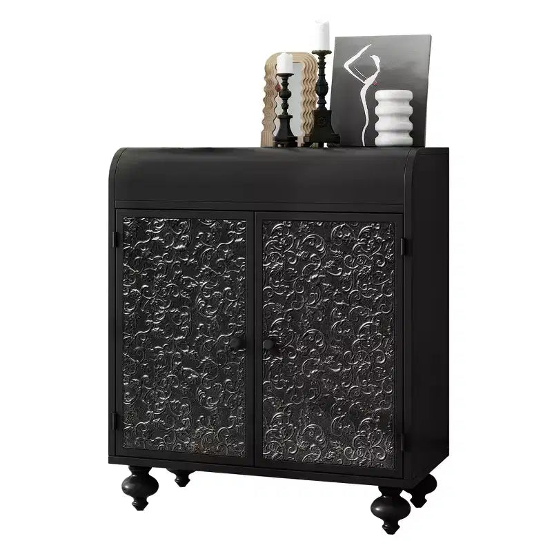 CLIHOME Armoire d'appoint avec 2 portes, buffet avec rangement, armoire de rangement décorative effet vieilli