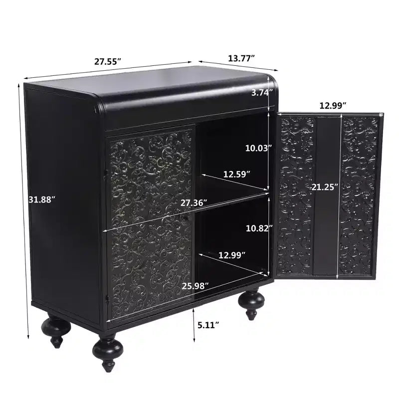 CLIHOME Armoire d'appoint avec 2 portes, buffet avec rangement, armoire de rangement décorative effet vieilli