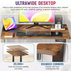BestMassage Bureau debout électrique réglable en hauteur pour ordinateur, bureau de travail