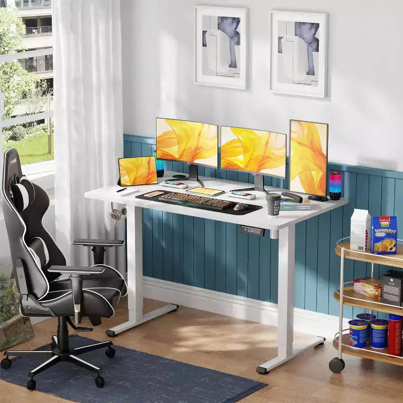 BestMassage Bureau debout électrique réglable en hauteur pour ordinateur, bureau de travail