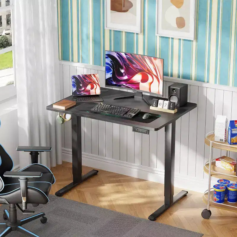 BestMassage Bureau debout électrique réglable en hauteur pour ordinateur, bureau de travail