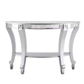Lindsay Mirrored Demilune Console Table - Silver - SEI