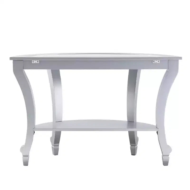 Console demi-lune miroir Lindsay - Argent - SEI
