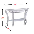 Console demi-lune miroir Lindsay - Argent - SEI