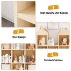 42,32 Bibliothèque et Organisateur de jouets en bois pour enfants - Étagère de rangement naturelle en forme de maison de jeu pour salle de jeux, chambre de bébé et chambre d'enfants