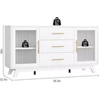 Meuble bar Coffer avec 2 portes en verre cannelé