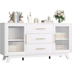 Meuble bar Coffer avec 2 portes en verre cannelé