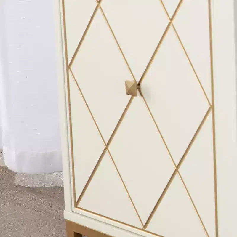 Meuble TV Marradi avec rangements – Blanc cassé – SEI