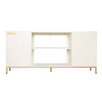 Meuble TV Marradi avec rangements – Blanc cassé – SEI