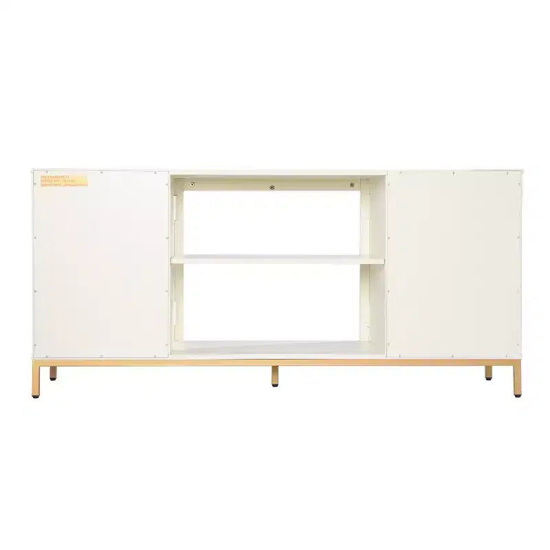 Meuble TV Marradi avec rangements – Blanc cassé – SEI
