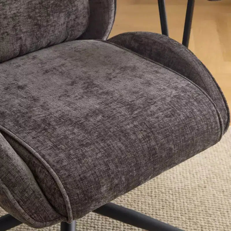 Chaise pivotante Karl Home en PU noir à dossier haut, réglable, pour l'intérieur et les loisirs
