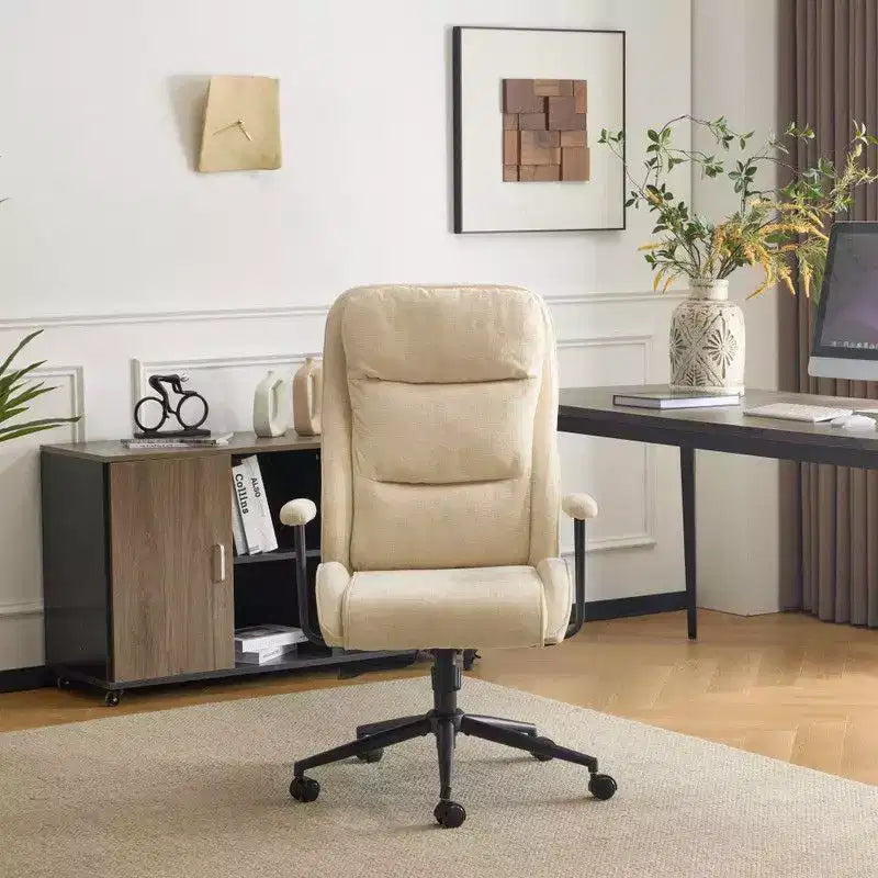 Chaise pivotante Karl Home en PU noir à dossier haut, réglable, pour l'intérieur et les loisirs