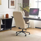 Chaise pivotante Karl Home en PU noir à dossier haut, réglable, pour l'intérieur et les loisirs