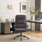 Chaise pivotante Karl Home en PU noir à dossier haut, réglable, pour l'intérieur et les loisirs