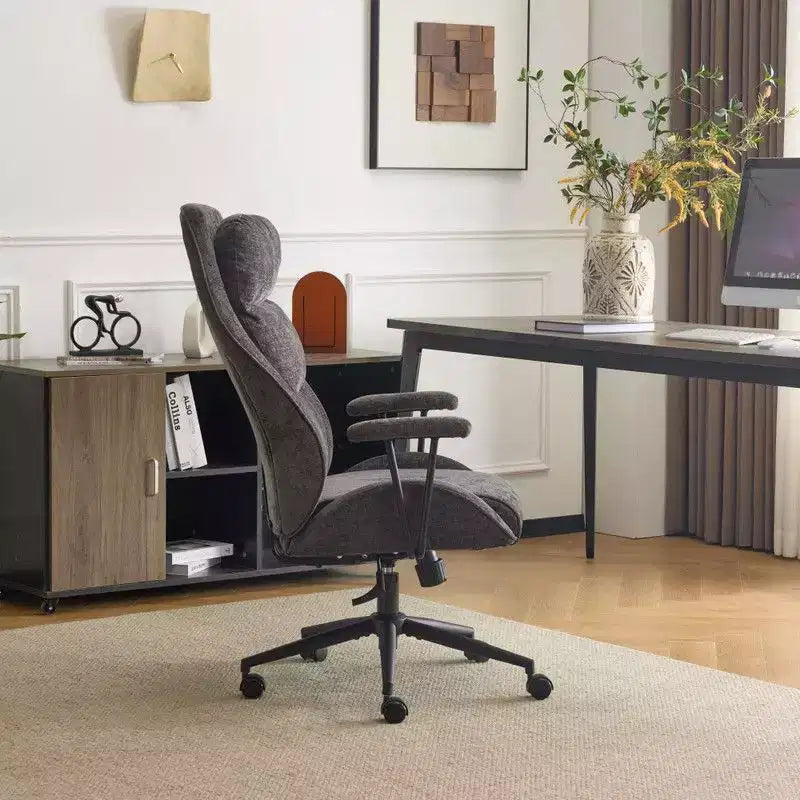 Chaise pivotante Karl Home en PU noir à dossier haut, réglable, pour l'intérieur et les loisirs
