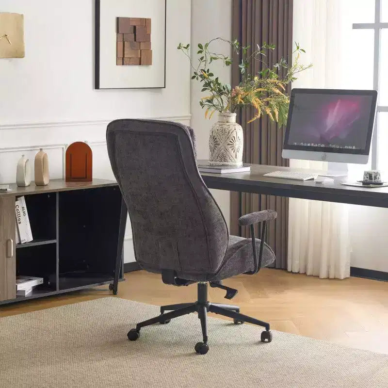 Chaise pivotante Karl Home en PU noir à dossier haut, réglable, pour l'intérieur et les loisirs
