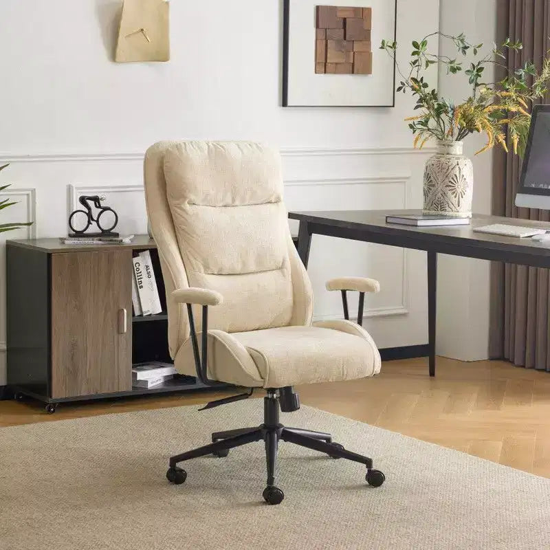 Chaise pivotante Karl Home en PU noir à dossier haut, réglable, pour l'intérieur et les loisirs