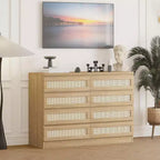 Armoires de rangement décoratives en rotin, commode pour chambre à coucher, commode à 8 tiroirs pour placard