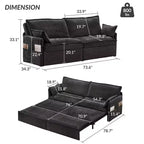 Canapé convertible Whisen avec rangement latéral et ports de charge USB/C-TYPE