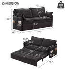 Canapé convertible Whisen avec rangement latéral et ports de charge USB/C-TYPE