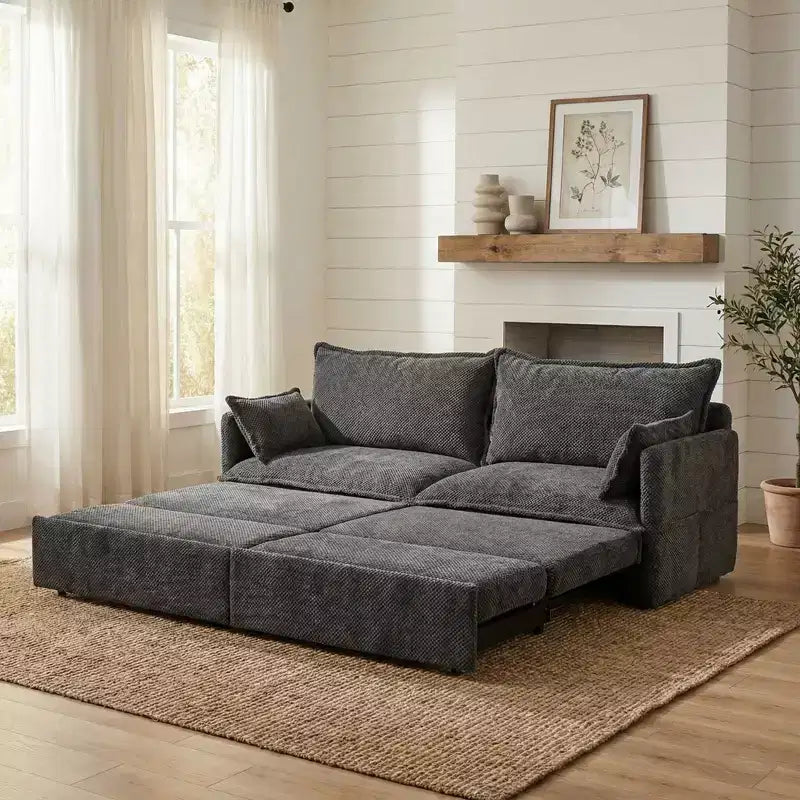 Canapé convertible Whisen avec rangement latéral et ports de charge USB/C-TYPE