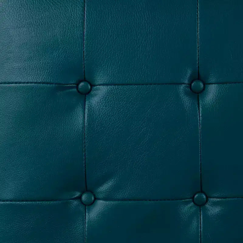 Pouf repose-pieds de cocktail capitonné Ciarin - Bleu - SEI