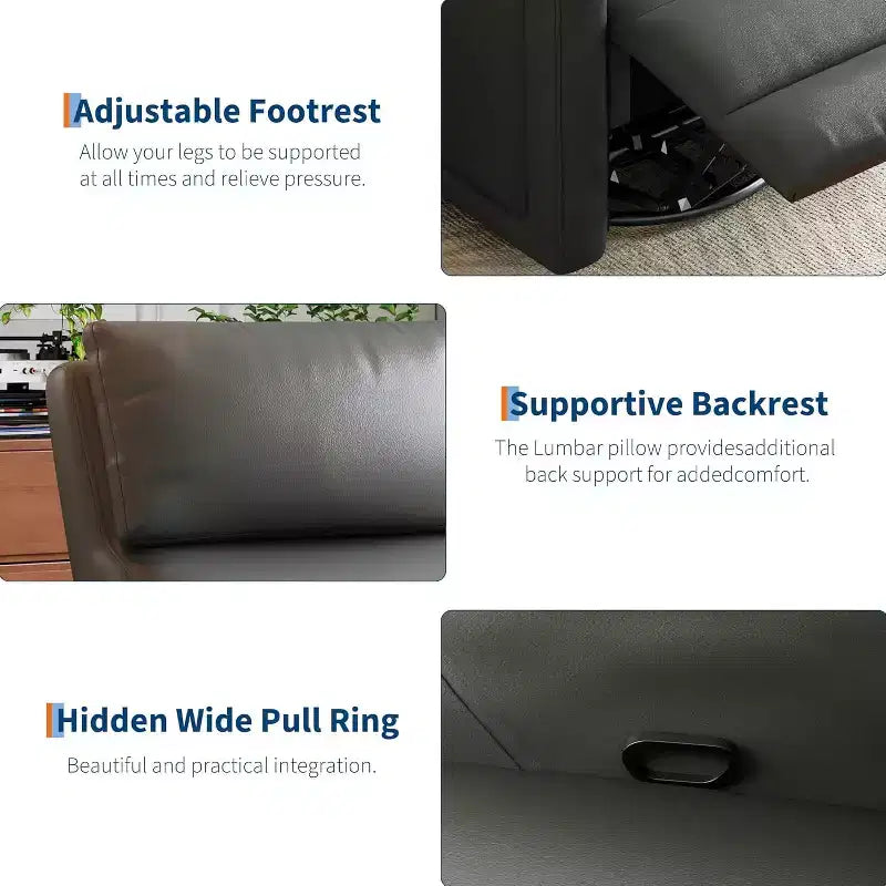 Fauteuil inclinable manuel Garvee avec pivotement à 360° et fonction bascule, revêtement en similicuir doux, soutien ergonomique