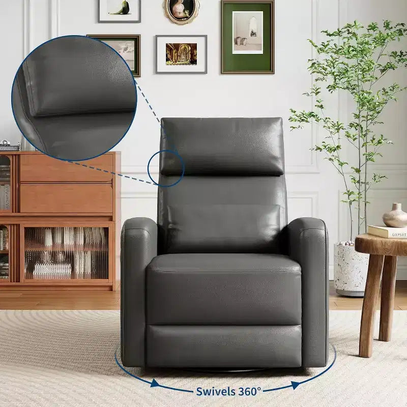 Fauteuil inclinable manuel Garvee avec pivotement à 360° et fonction bascule, revêtement en similicuir doux, soutien ergonomique