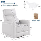Fauteuil inclinable manuel Garvee avec pivotement à 360° et fonction bascule, revêtement en similicuir doux, soutien ergonomique