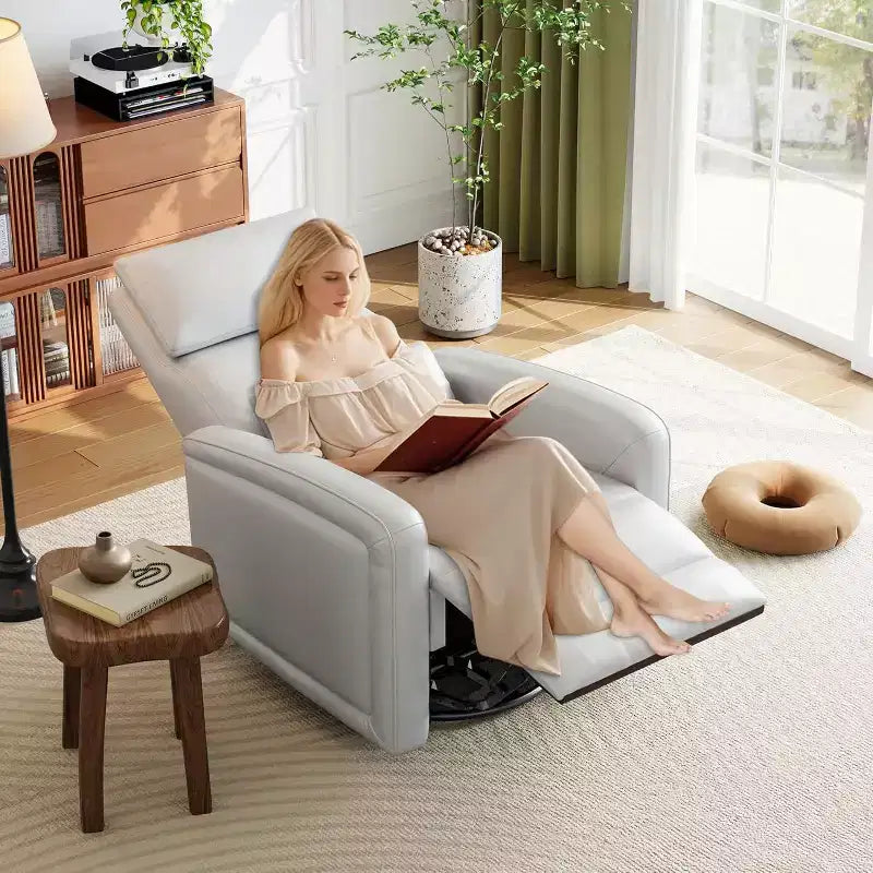 Fauteuil inclinable manuel Garvee avec pivotement à 360° et fonction bascule, revêtement en similicuir doux, soutien ergonomique